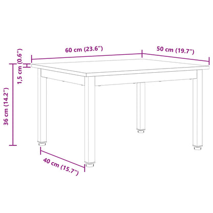 Salontafel Wit 60 x 50 x 36 cm Massief grenenhout