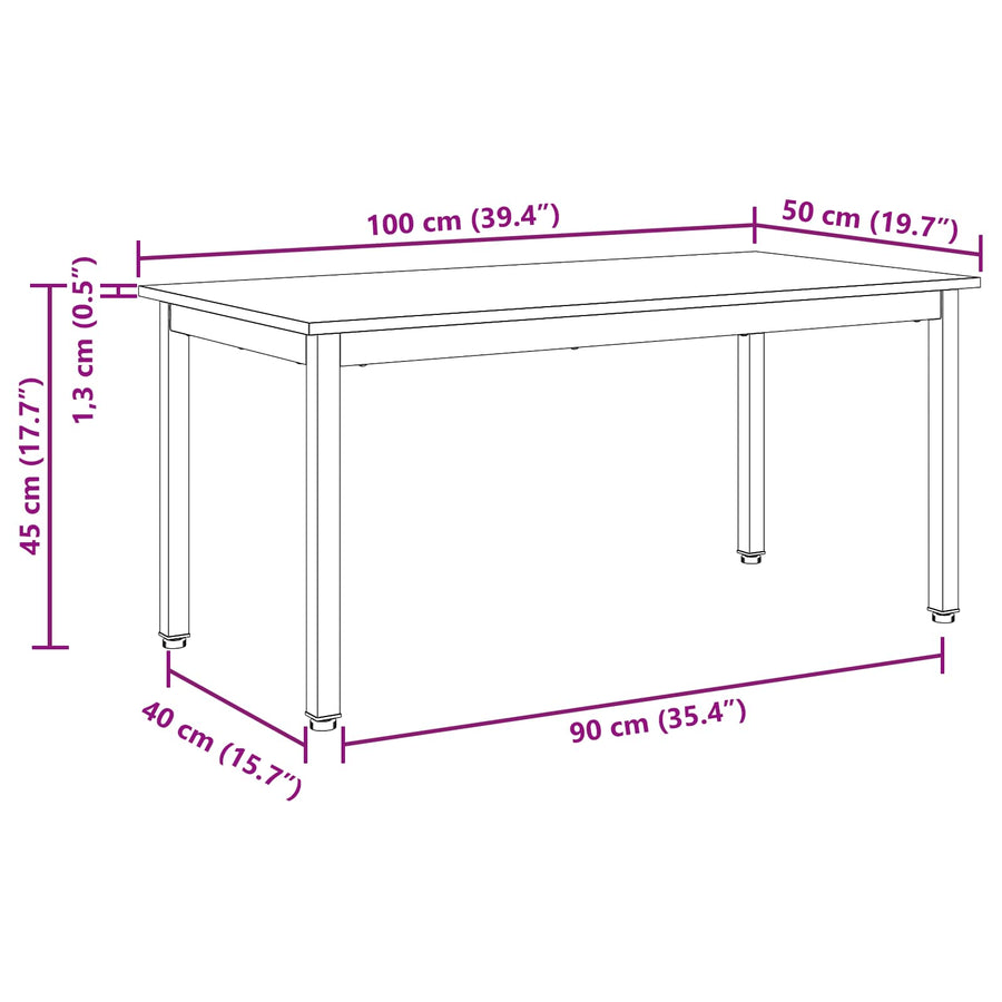 Salontafel Naturel 100 x 50 x 45 cm Massief grenenhout
