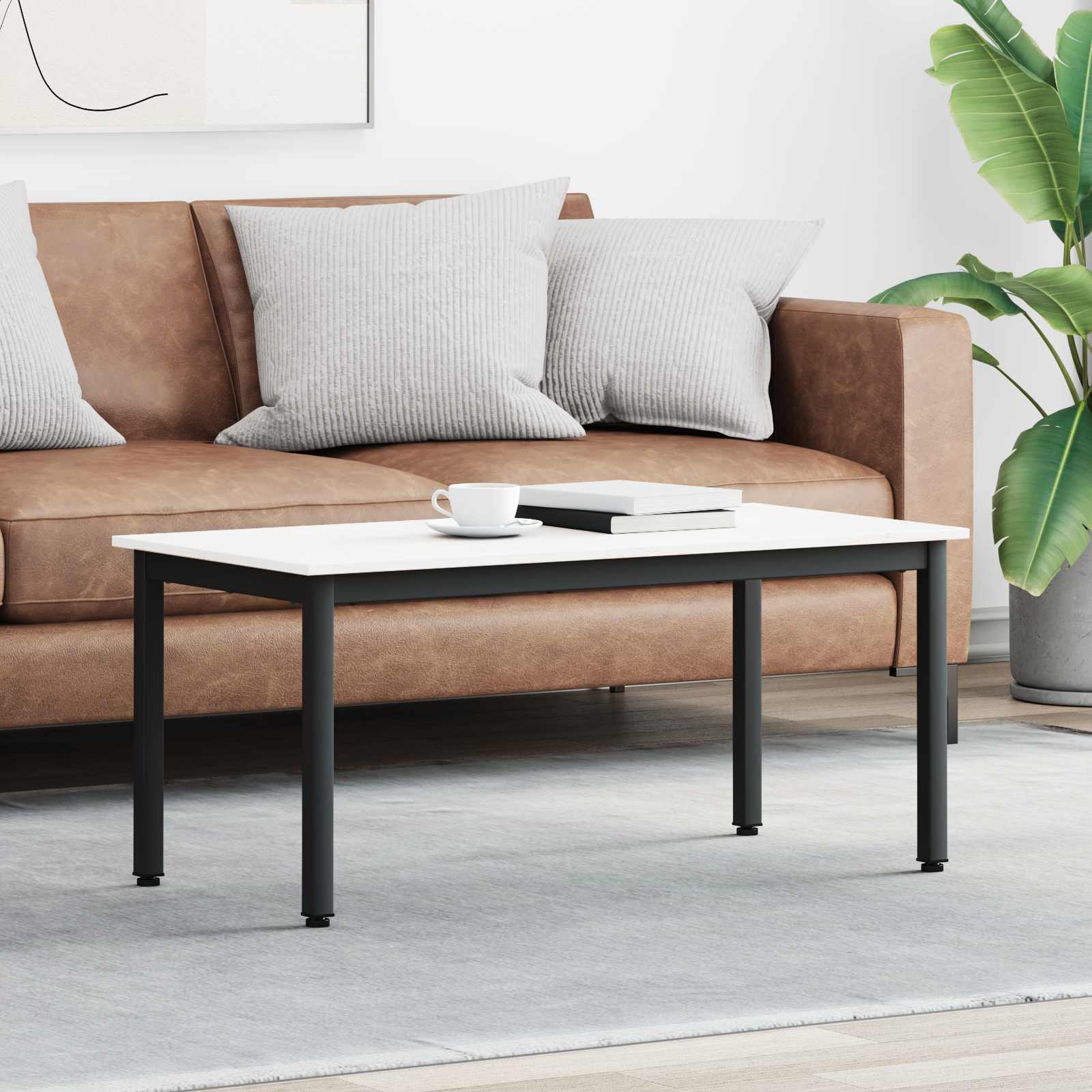 Salontafel Wit 100 x 50 x 45 cm Massief grenenhout