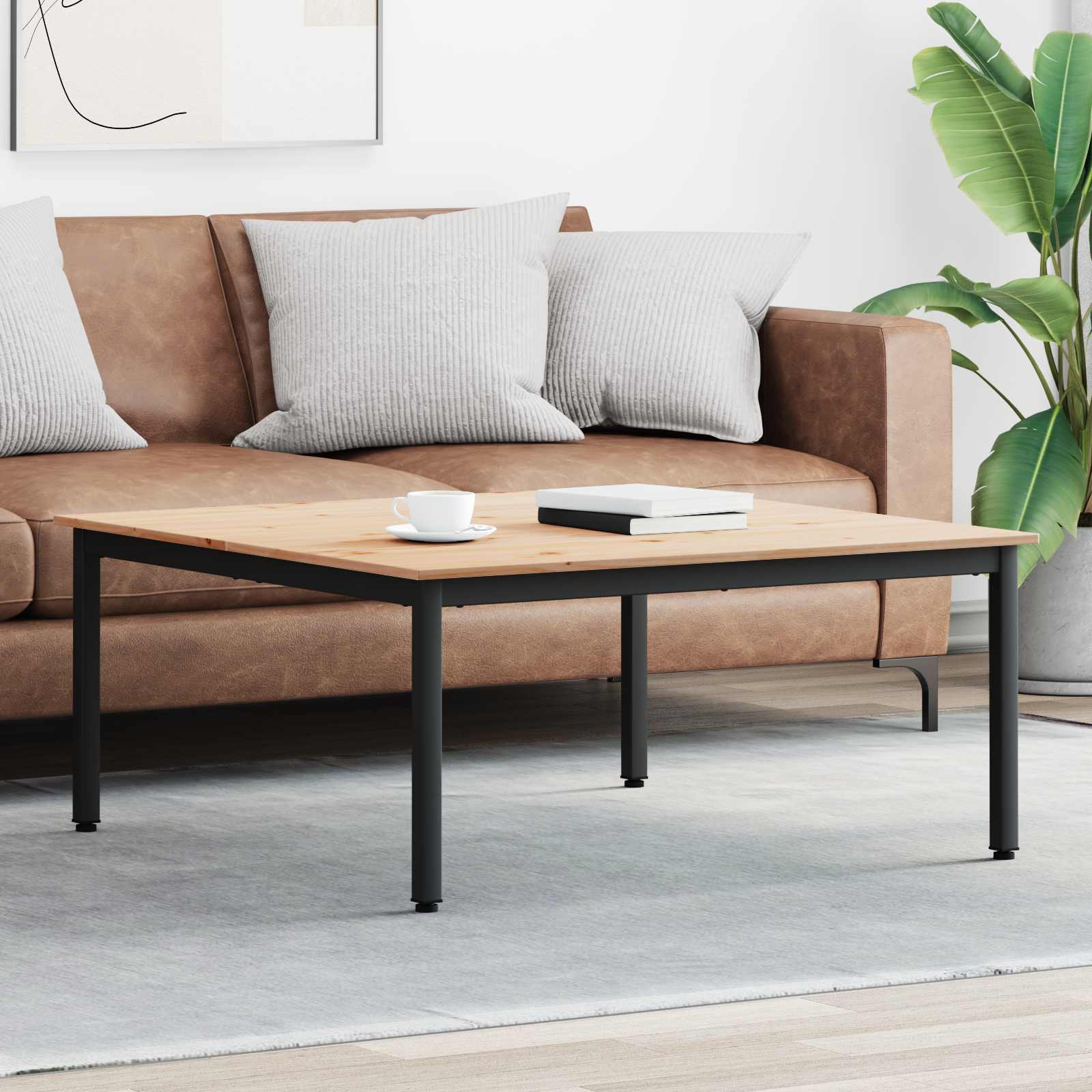 Salontafel Naturel 100 x 100 x 45 cm Massief grenenhout