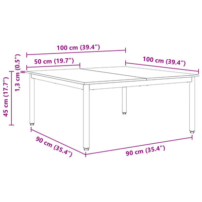 Salontafel Naturel 100 x 100 x 45 cm Massief grenenhout