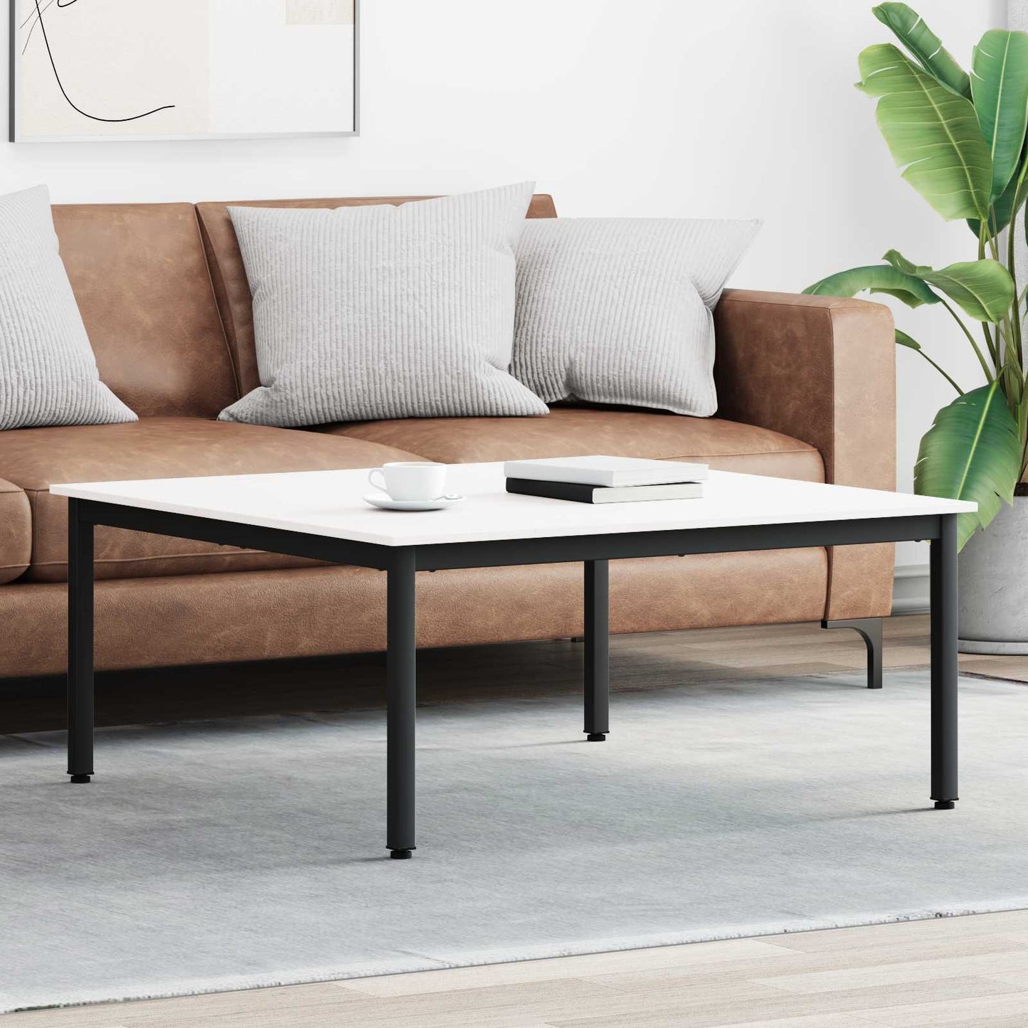 Salontafel Wit 100 x 100 x 45 cm Massief grenenhout