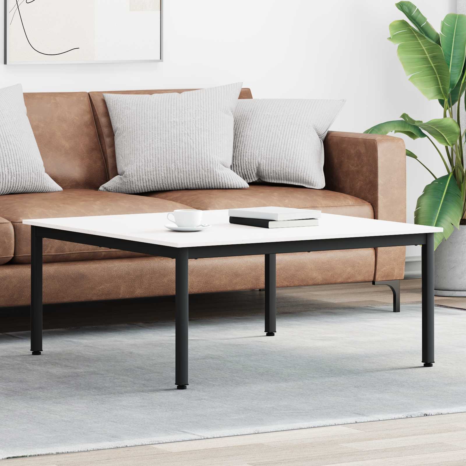 Salontafel Wit 100 x 100 x 45 cm Massief grenenhout