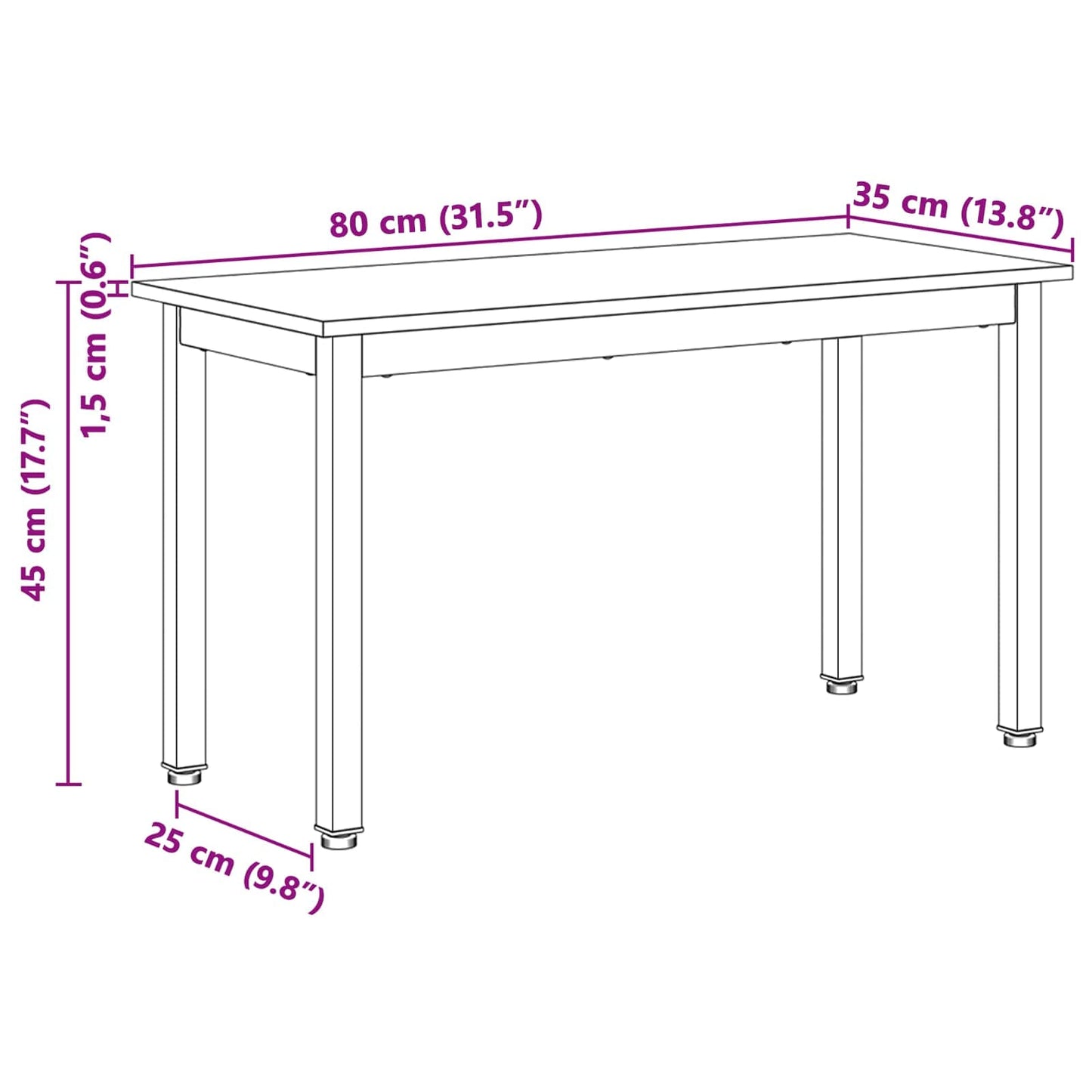 Bank Naturel 80 x 35 x 45 cm Massief grenenhout