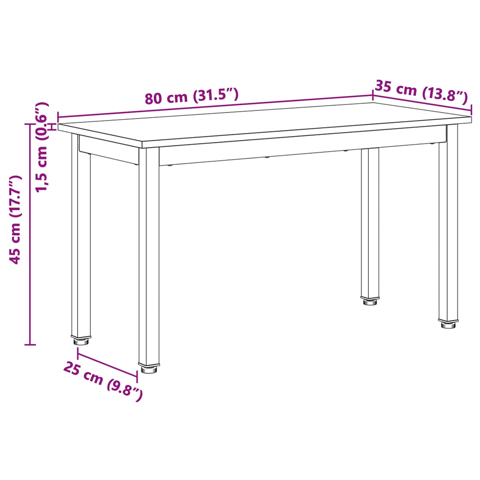 Bank Naturel 80 x 35 x 45 cm Massief grenenhout