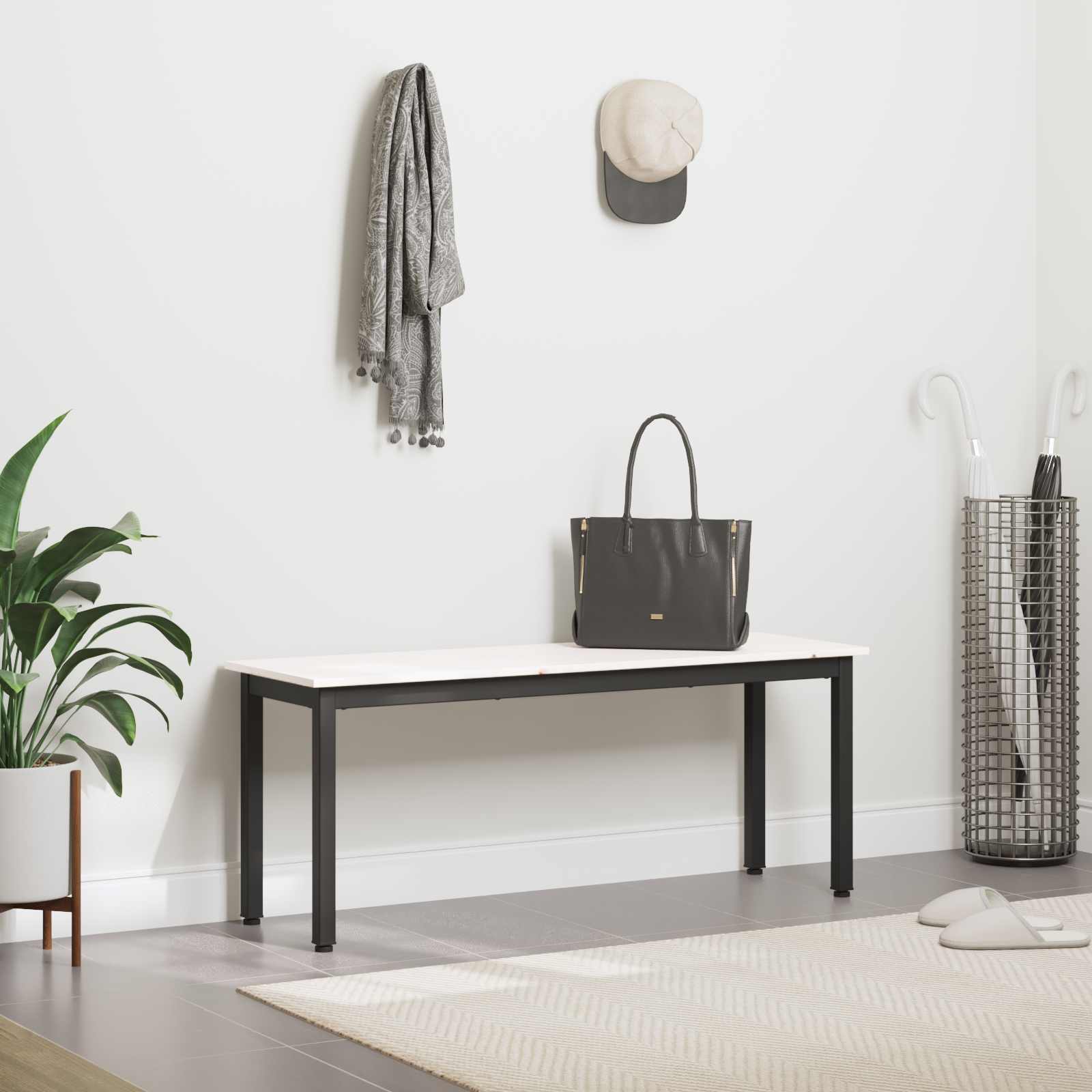 Bank Wit 110 x 35 x 45 cm Massief grenenhout