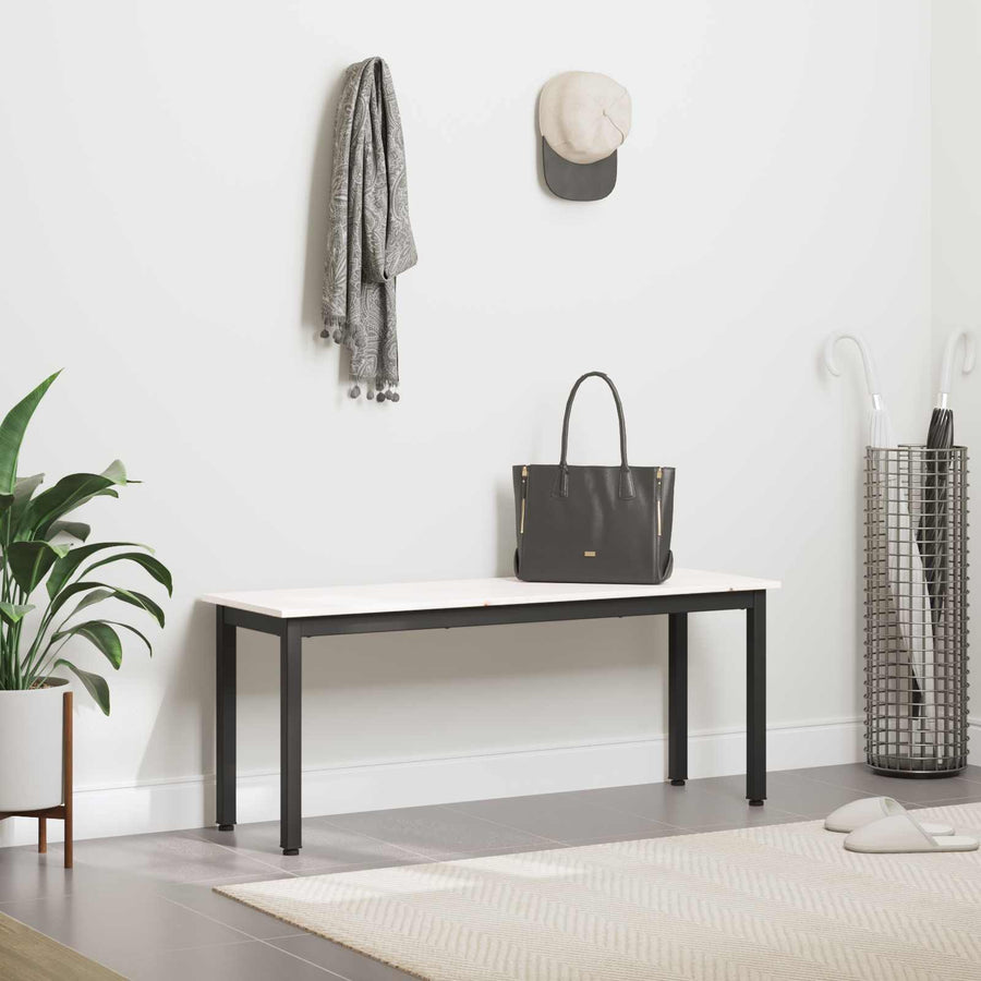 Bank Wit 110 x 35 x 45 cm Massief grenenhout