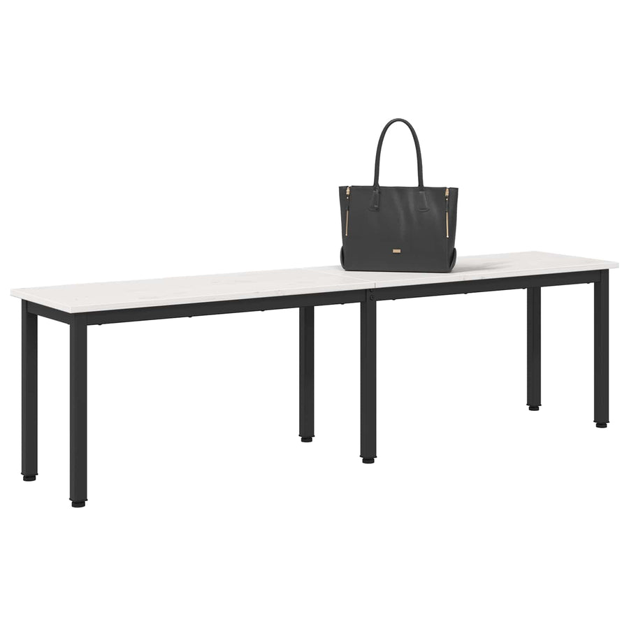 Bank Wit 160 x 35 x 45 cm Massief grenenhout