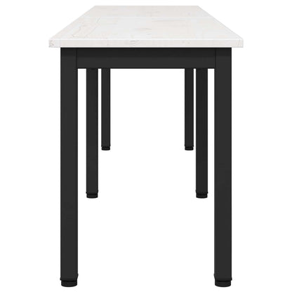 Bank Wit 160 x 35 x 45 cm Massief grenenhout