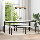 Bank massief grenenhout 200x35x45 cm wit
