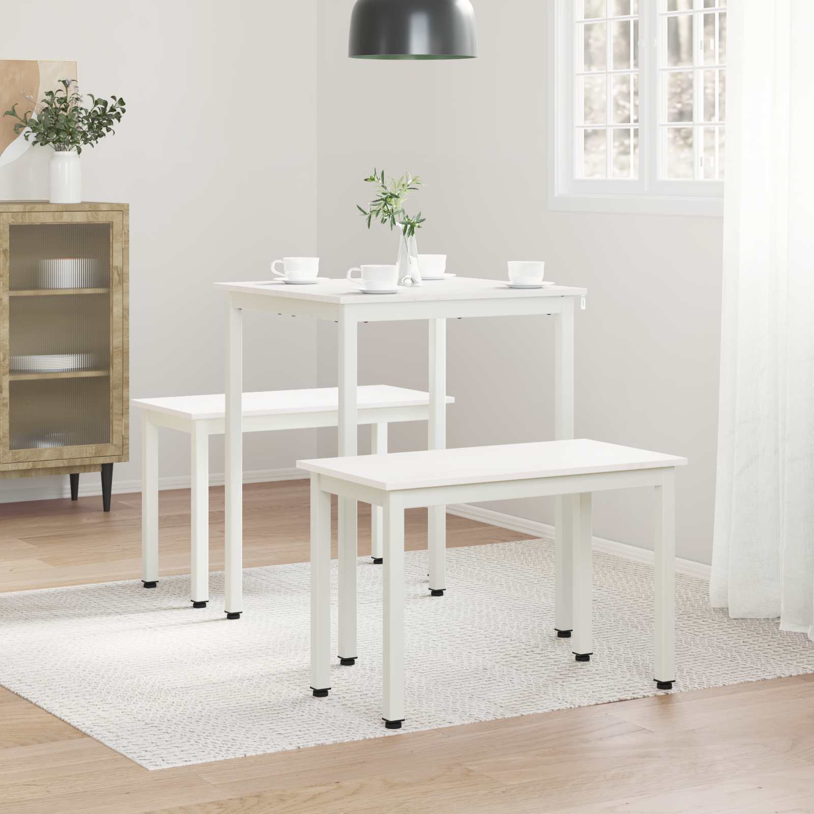 Eettafel Wit 60 x 60 x 75 cm Massief grenenhout