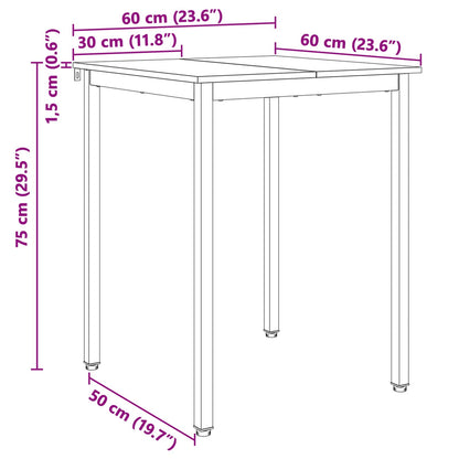 Eettafel Wit 60 x 60 x 75 cm Massief grenenhout