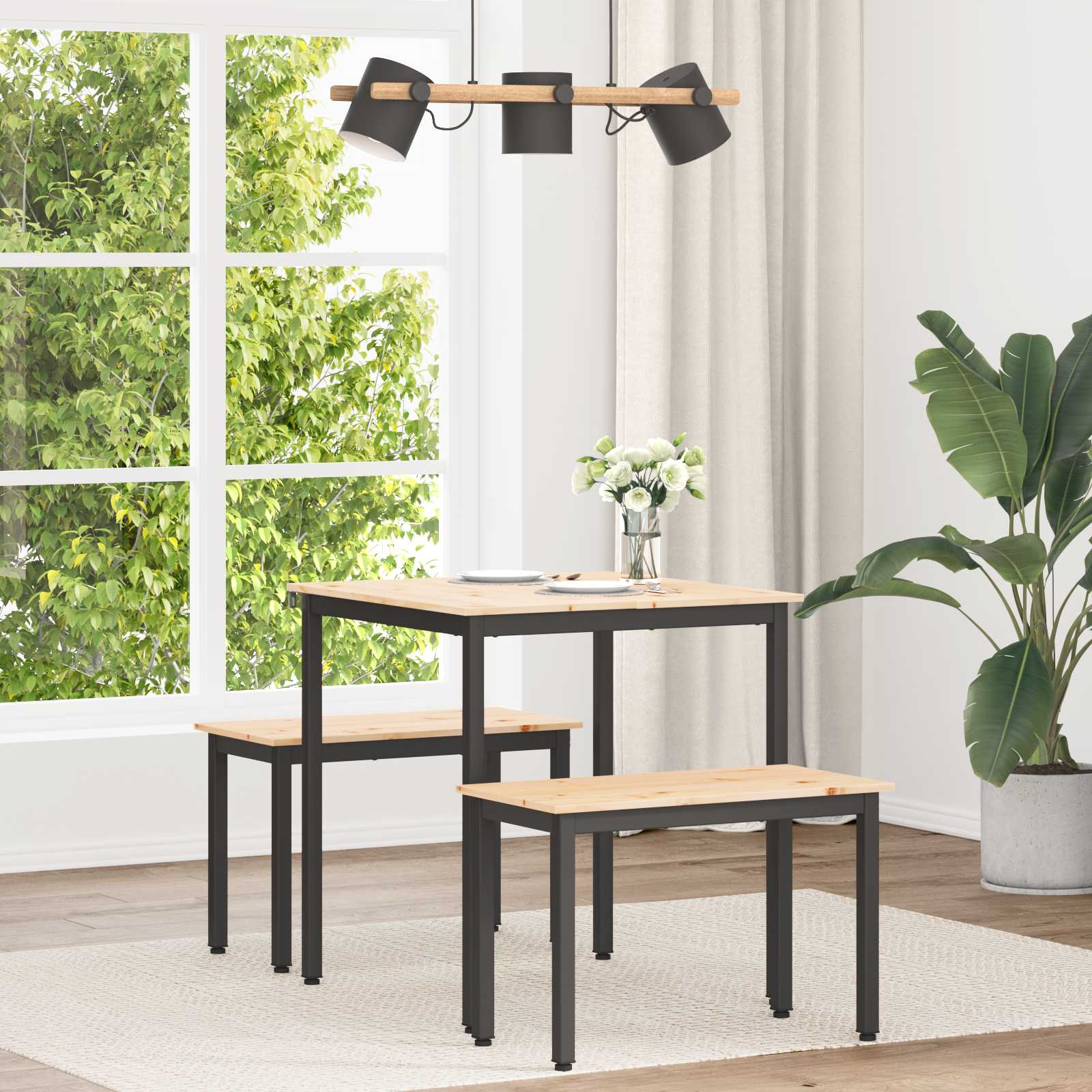 Eettafel Naturel 70 x 70 x 75 cm Massief grenenhout