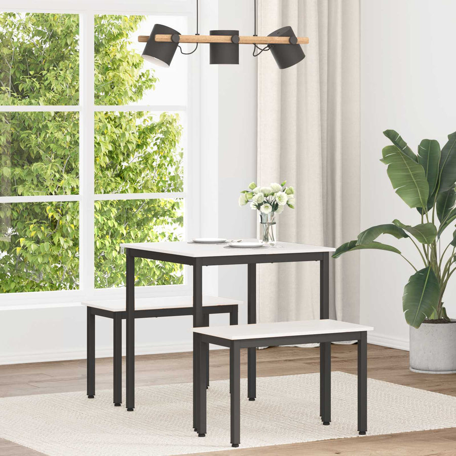 Eettafel Wit 70 x 70 x 75 cm Massief grenenhout