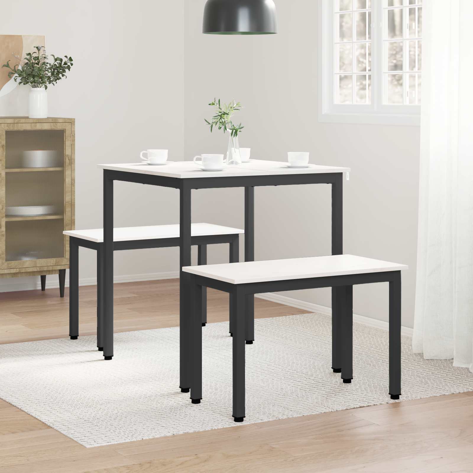 Eettafel Wit 70 x 70 x 75 cm Massief grenenhout