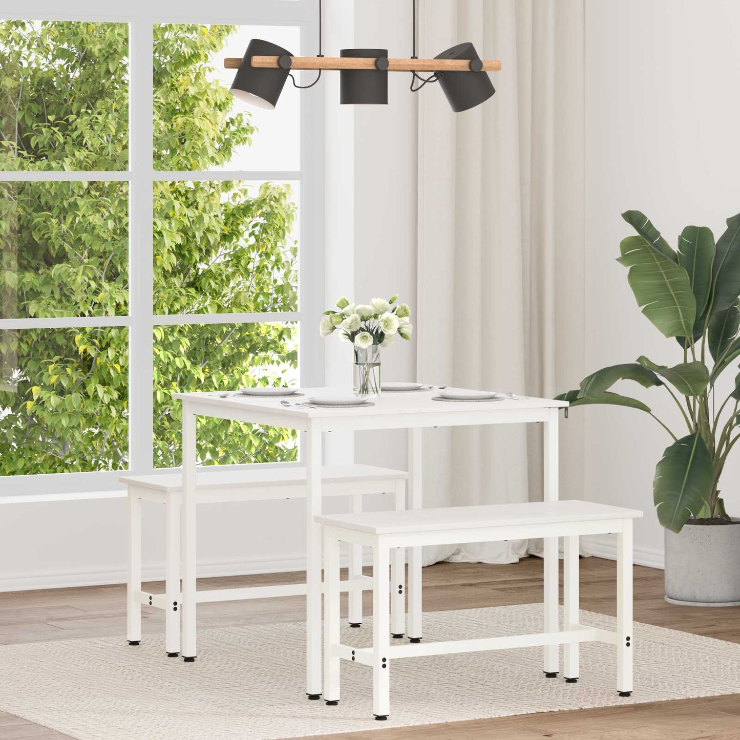 Eettafel Wit 80 x 80 x 75 cm Massief grenenhout