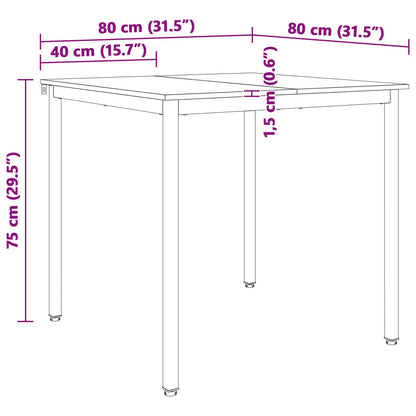 Eettafel Wit 80 x 80 x 75 cm Massief grenenhout