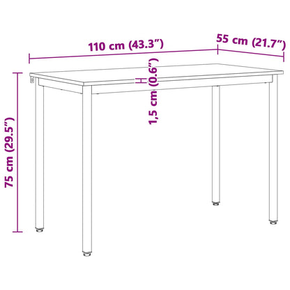 Eettafel Wit 110 x 55 x 75 cm Massief grenenhout