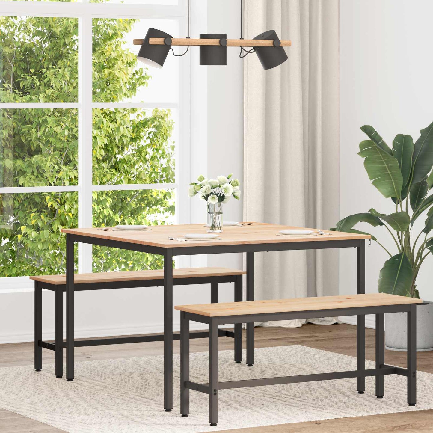 Eettafel Naturel 110 x 110 x 75 cm Massief grenenhout