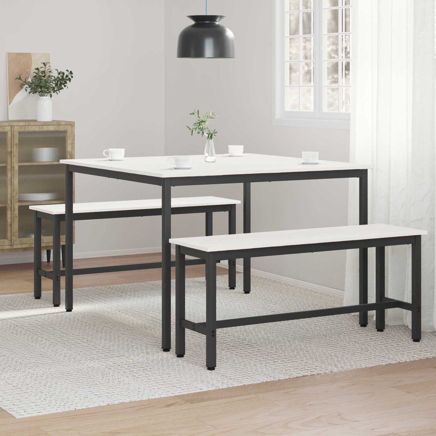 Eettafel Wit 110 x 110 x 75 cm Massief grenenhout