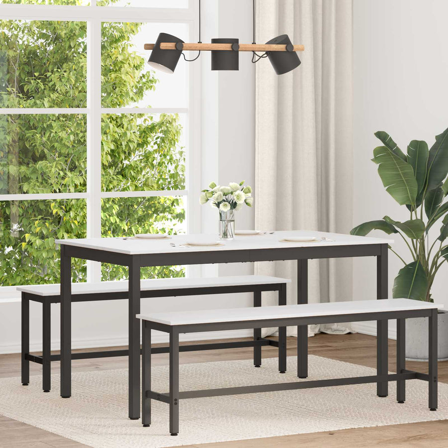 Eettafel Wit 140 x 80 x 75 cm Massief grenenhout