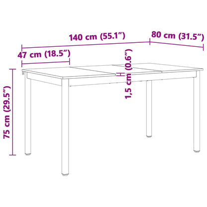 Eettafel Wit 140 x 80 x 75 cm Massief grenenhout