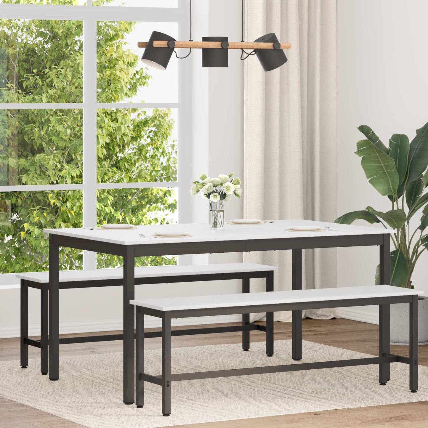Eettafel Wit 150 x 90 x 75 cm Massief grenenhout