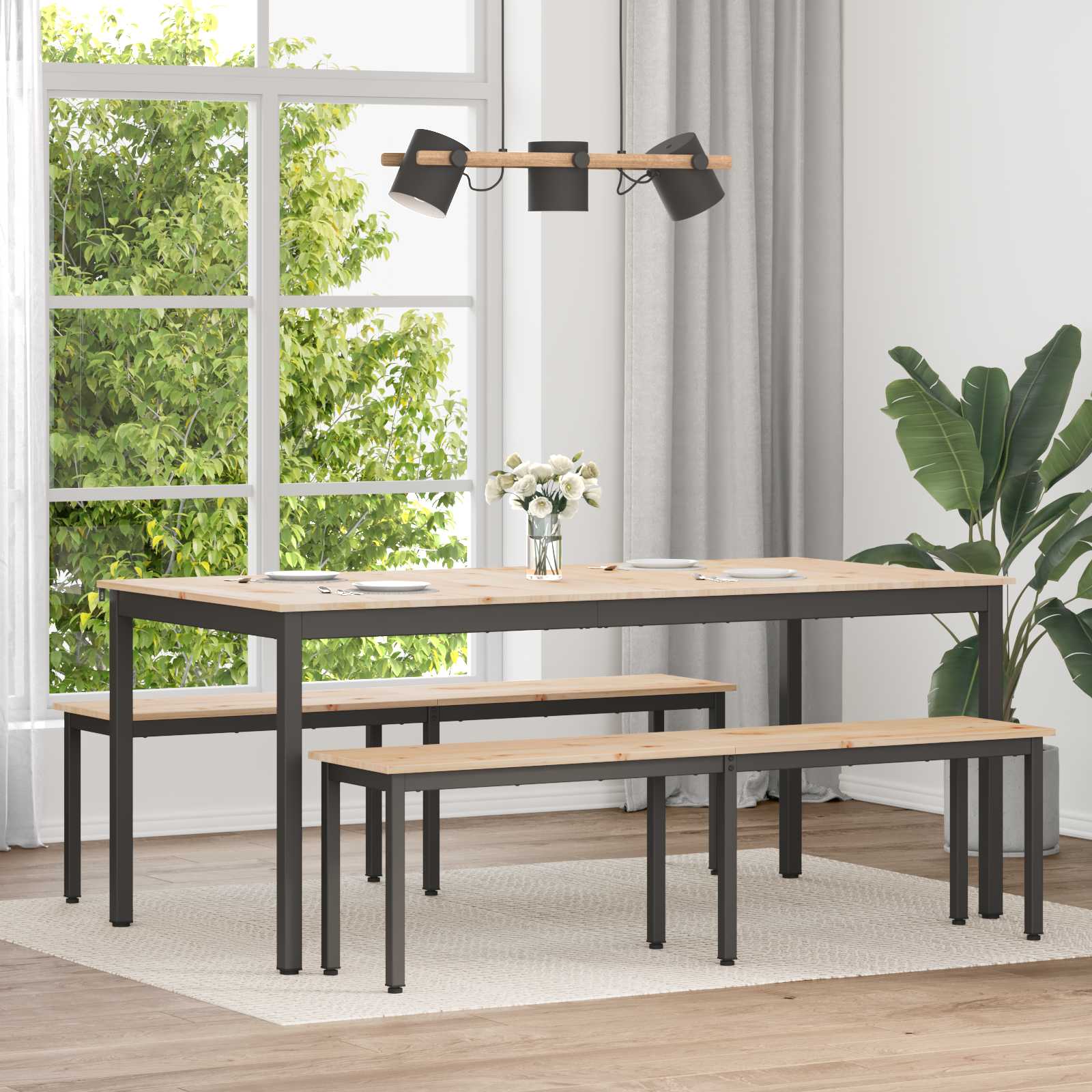 Eettafel Naturel 180 x 90 x 75 cm Massief grenenhout