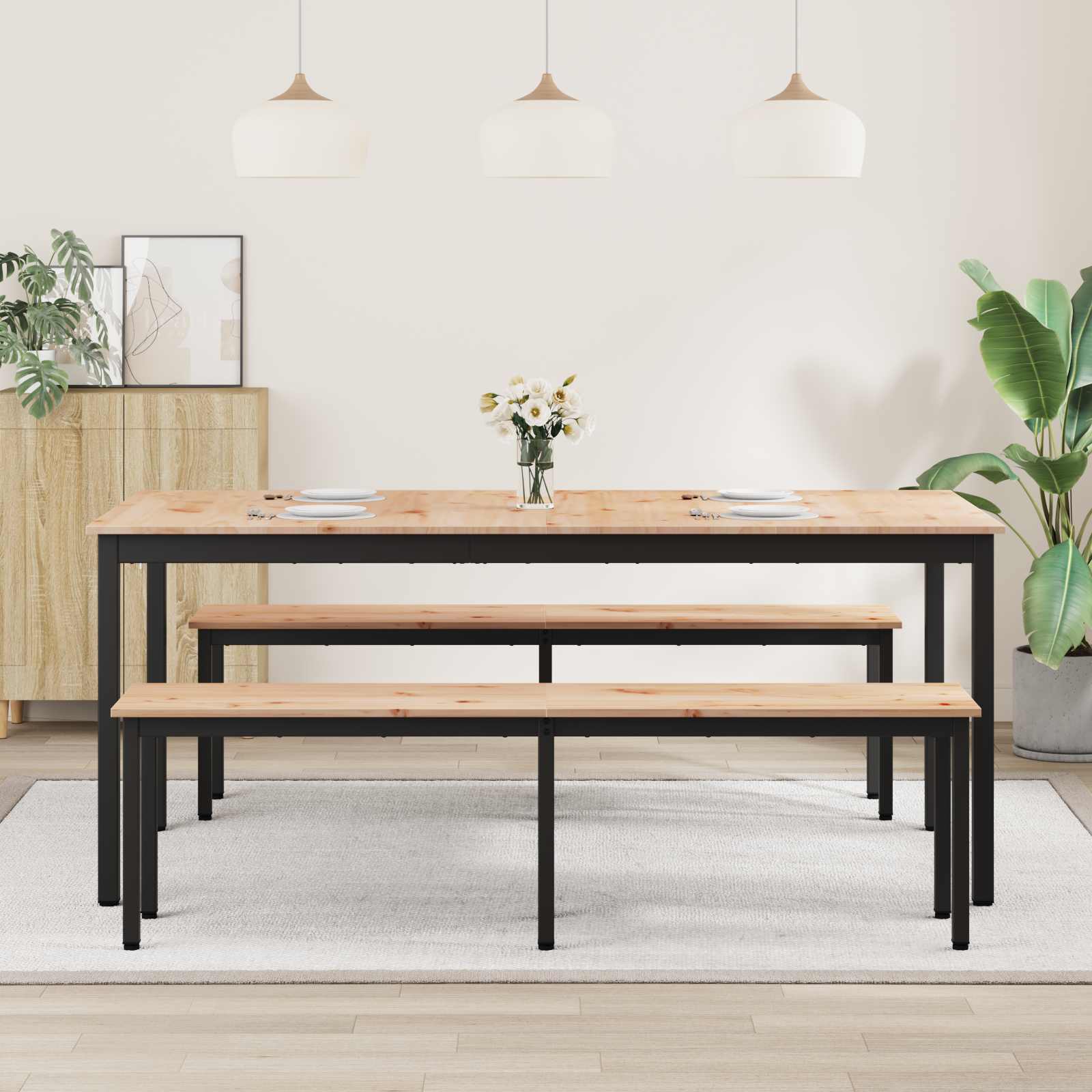 Eettafel Naturel 180 x 90 x 75 cm Massief grenenhout