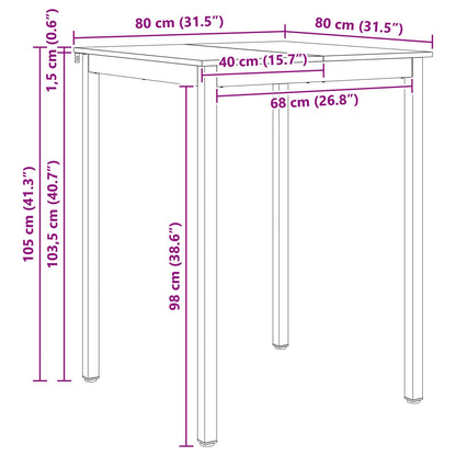 Bartafel Naturel 110 x 55 x 105 cm Massief grenenhout