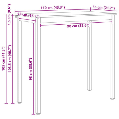 Bartafel Wit 110 x 55 x 105 cm Massief grenenhout