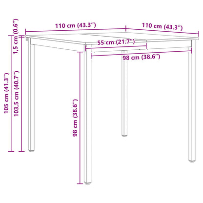 Bartafel Wit 110 x 110 x 105 cm Massief grenenhout