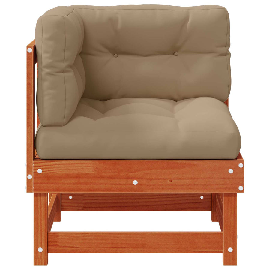 4 Stuk Sectie Sofa Eenheden Massief Vurenhout Waskleur Bruin Was bruin pijnboom Hoekbank