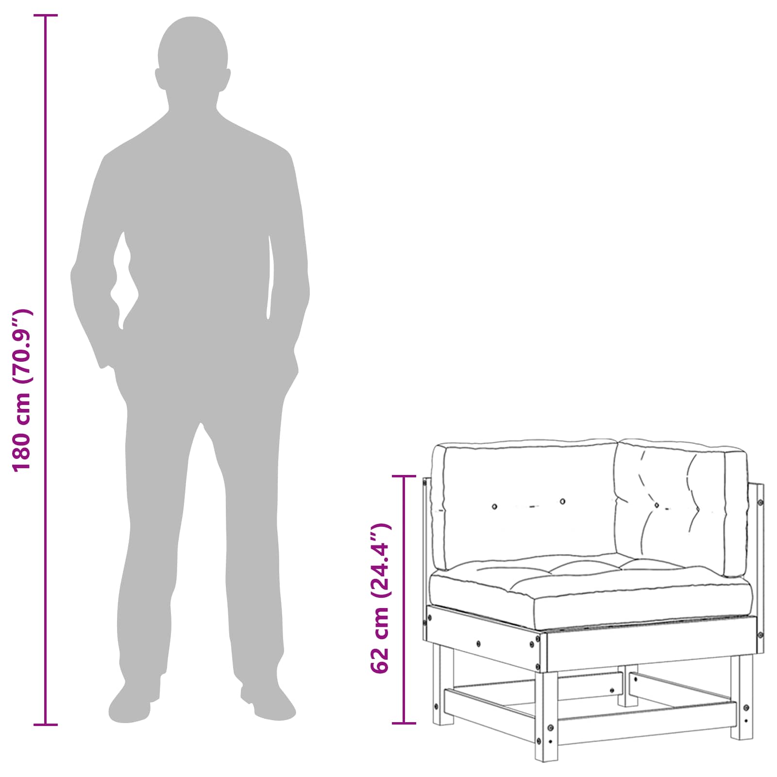 4 Stuk Sectie Sofa Eenheden Massief Vurenhout Waskleur Bruin Was bruin pijnboom Hoekbank