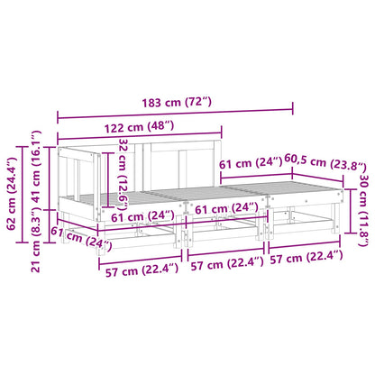 Sectie Sofa Eenheden Wasbruin 183 x 61 x 62 cm