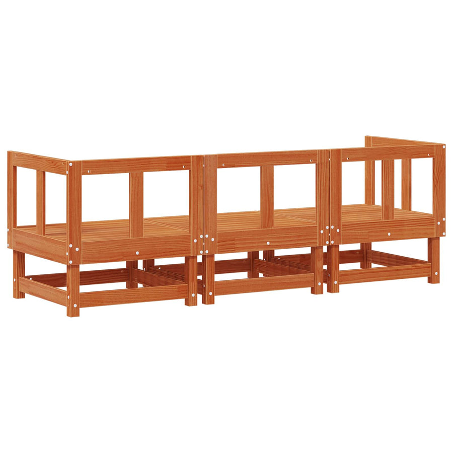 Sectie Sofa Eenheden 3 Stuk Waskleur Bruin Massief Vurenhout Was bruin pijnboom 2x hoek + midden