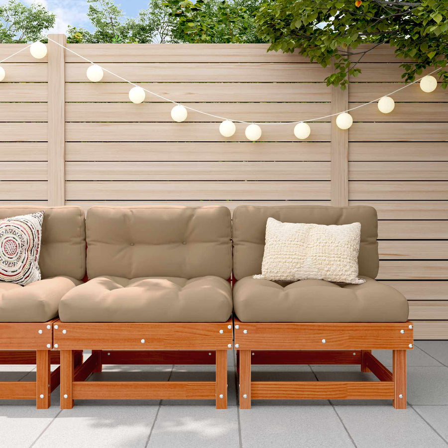 2 Stuk Sectie Sofa Eenheden Massief Vurenhout Was bruin pijnboom 2x midden
