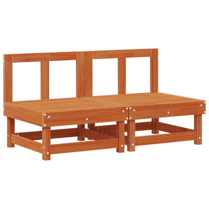 2 Stuk Sectie Sofa Eenheden Massief Vurenhout Was bruin pijnboom 2x midden