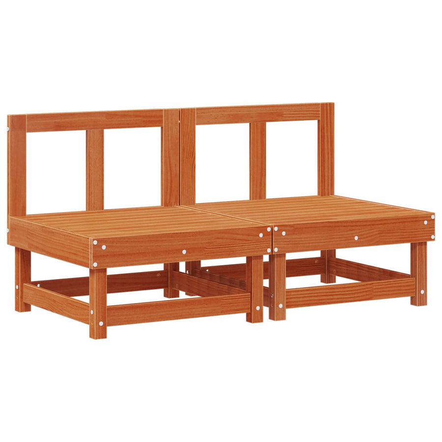 2 Stuk Sectie Sofa Eenheden Massief Vurenhout Was bruin pijnboom 2x midden