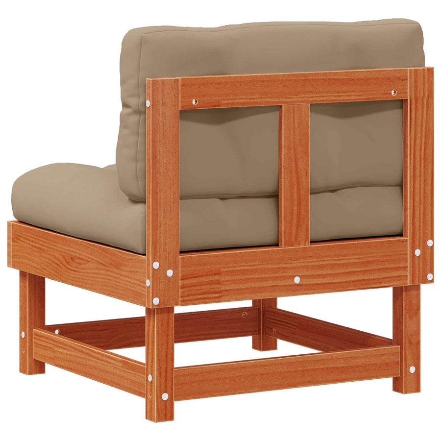 2 Stuk Sectie Sofa Eenheden Massief Vurenhout Was bruin pijnboom 2x midden