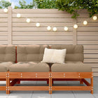 Garden Middle Sofa Solid pinewood Wash brown 124 x 62 x 70.5 cm
