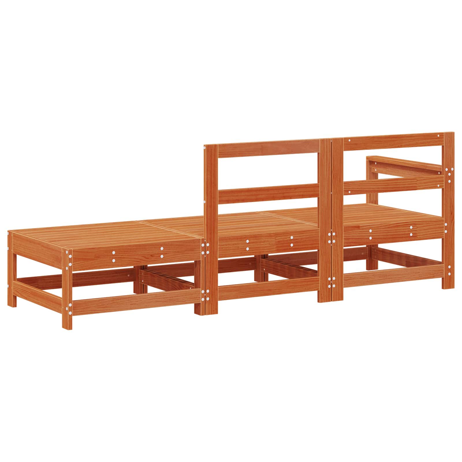 Sectie Sofa Eenheden 3 Stuk Wasbruin Massief grenenhout