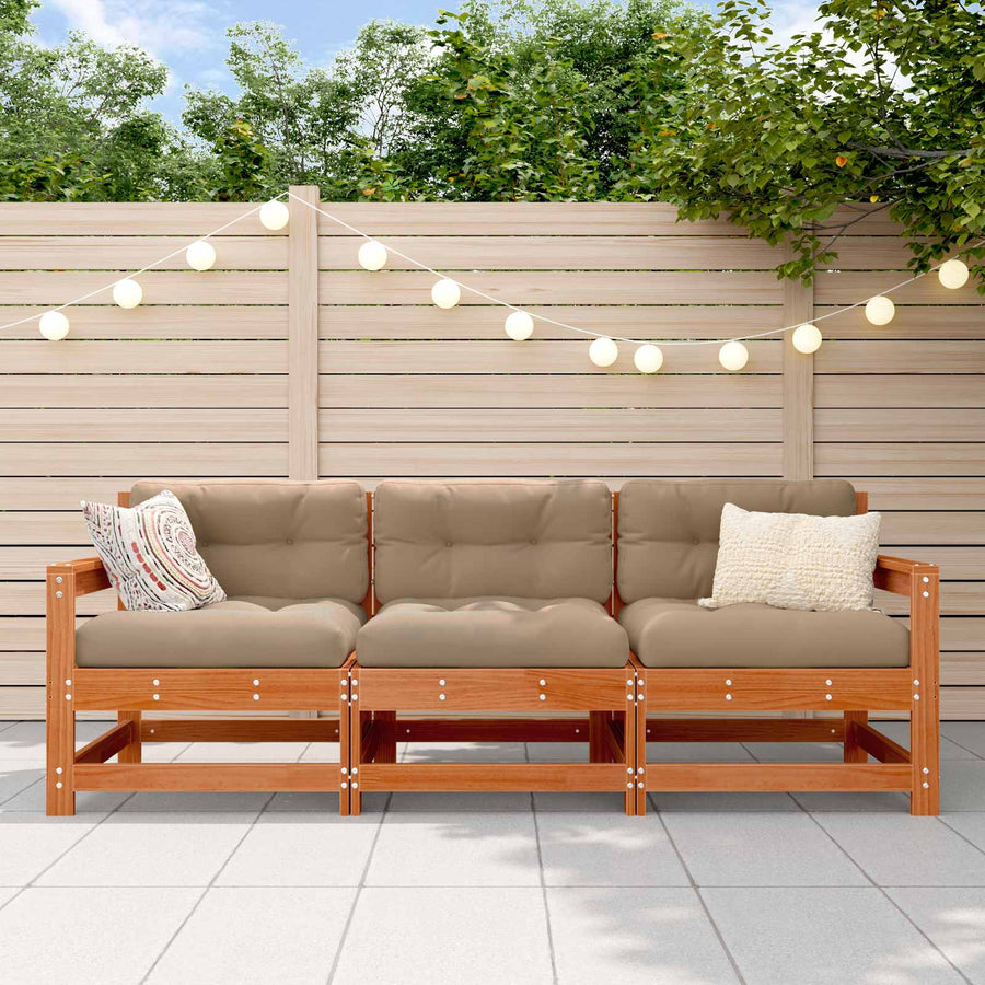 Sectie Sofa Eenheden 3 Stuk Wasbruin Massief grenenhout