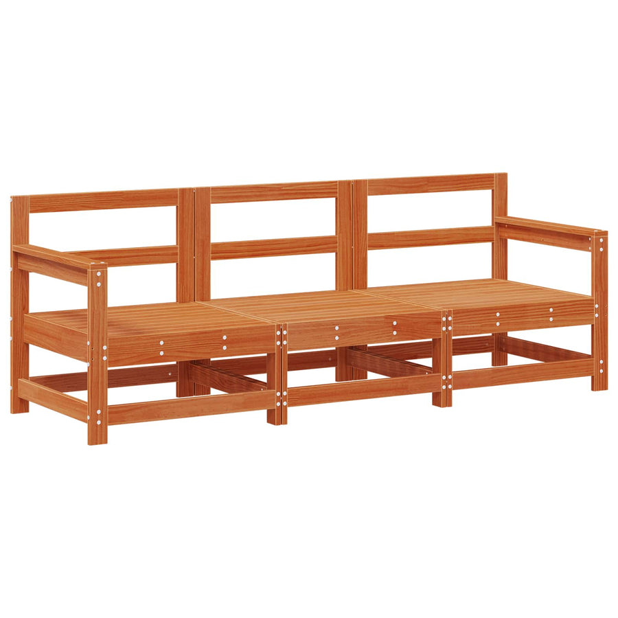 Sectie Sofa Eenheden 3 Stuk Wasbruin Massief grenenhout