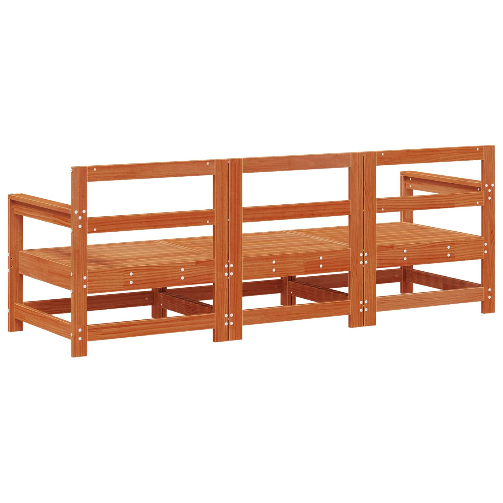 Sectie Sofa Eenheden 3 Stuk Wasbruin Massief grenenhout
