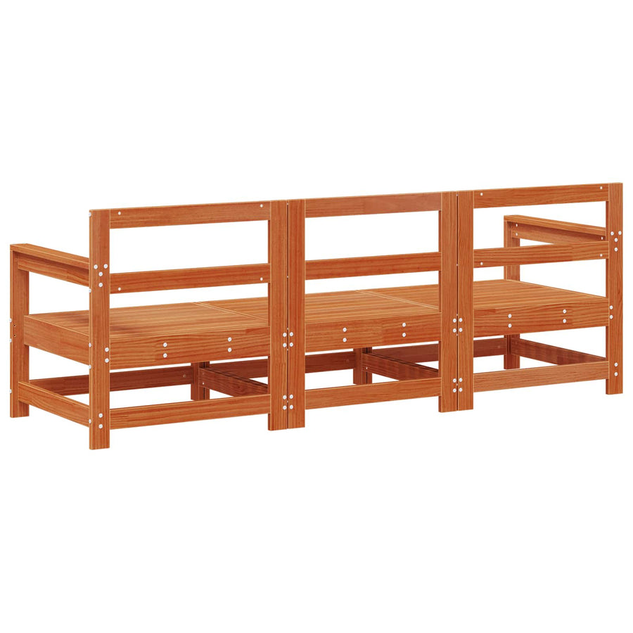 Sectie Sofa Eenheden 3 Stuk Wasbruin Massief grenenhout