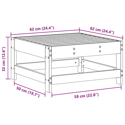 Tuinvoetsteun Massief grenenhout Wasbruin 62 x 62 x 32 cm