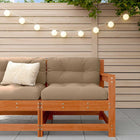 Garden corner sofa Solid pine Waxed brown