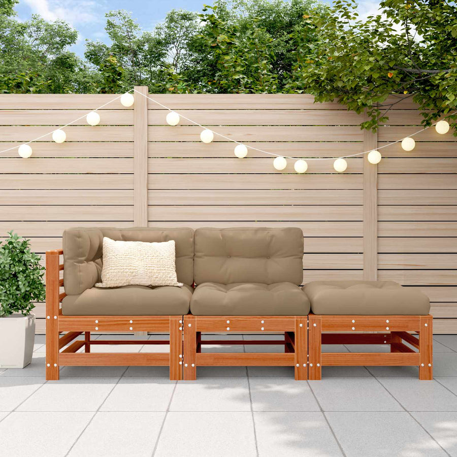 Sectie Sofa Eenheden 3 Stuk Wasbruin Massief grenenhout