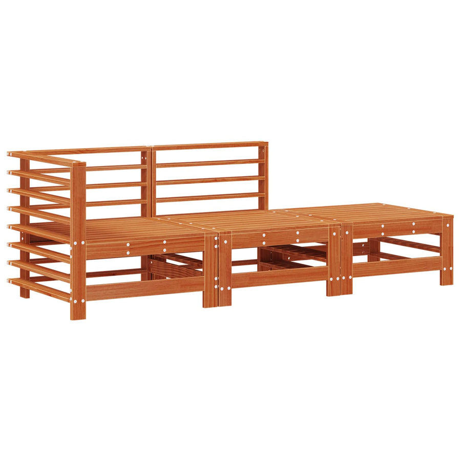 Sectie Sofa Eenheden 3 Stuk Wasbruin Massief grenenhout